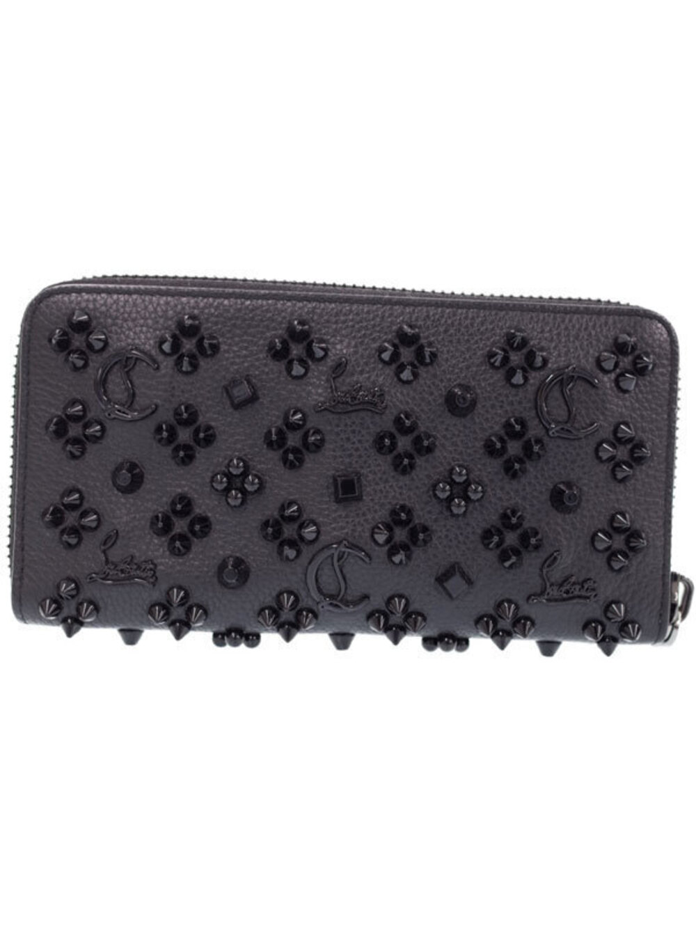 Christian Louboutin Round Long Zipper Wallet Panettone Multi Stud